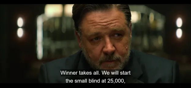 The Poker Face Movie scene winner takes all