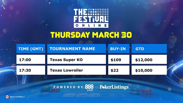The Festival Online 2023 Thursday 30th of March schedule