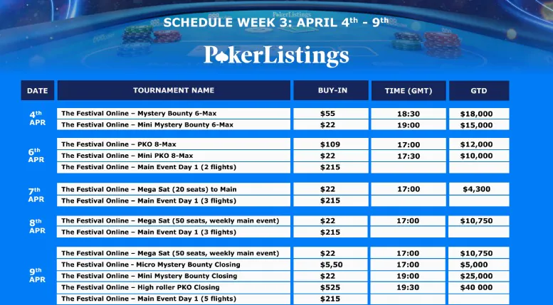 The Festival Online 2023 Spring Schedule Week 3