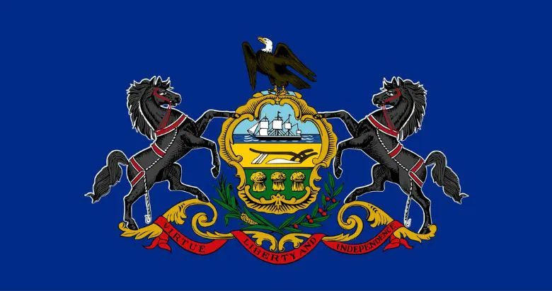 US Poker Rooms: Pennsylvania State Flag