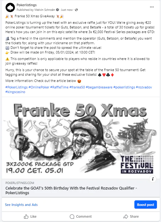 PokerListings Franke 50 X-MAS - Facebook