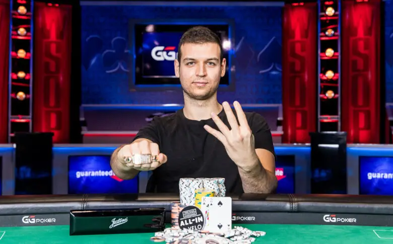 Michael Addamo holds a WSOP bracelet