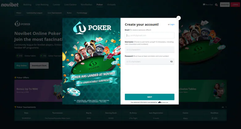 Learn how to register on the Novibet website