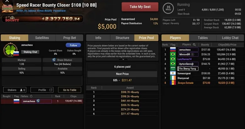 GGPoker Tournament Lobby