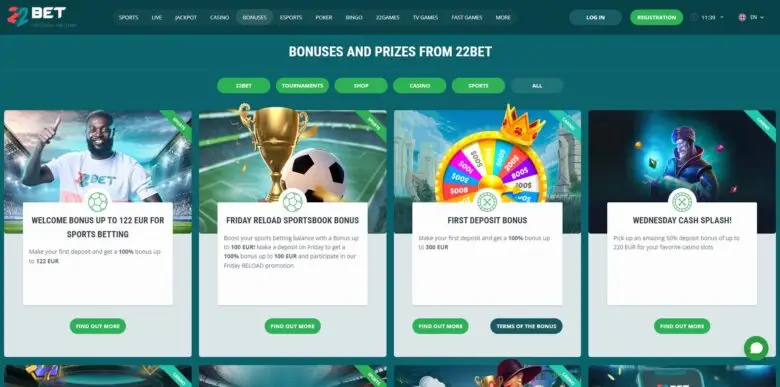 22bet Casino Screenshot für Österreich