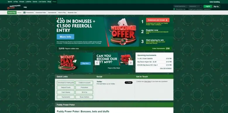 Paddy Power Poker official website