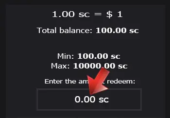 Enter the data for the withdrawal of funds