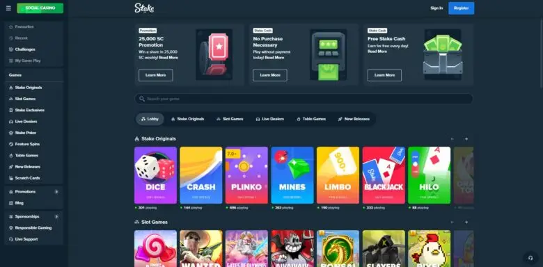 Stake.US Casino official website