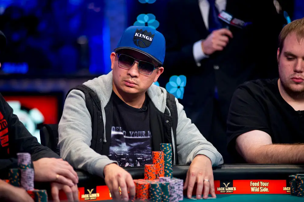 J. C. Tran playing poker tournament