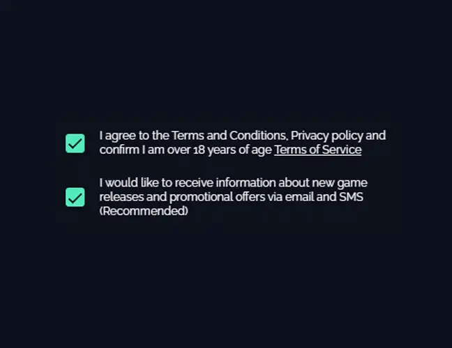 Accept the Terms and Conditions: