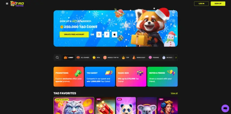 Tao Fortune Casino main page