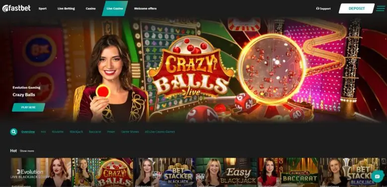 Fastbet Casino live casino