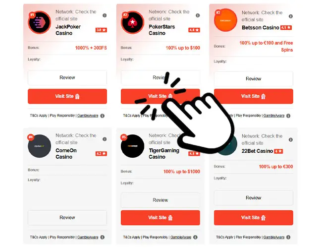 Choose casino sites and apps: