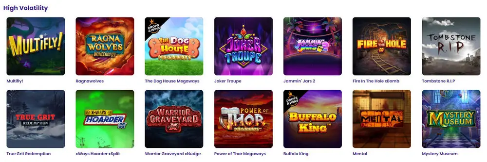 Wildz Casino slots section