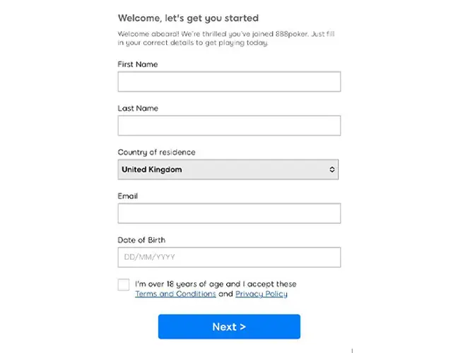 Enter Personal Information.