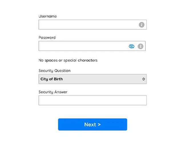 Create Account Credentials.