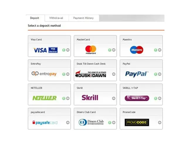 Navigate to the deposit section: