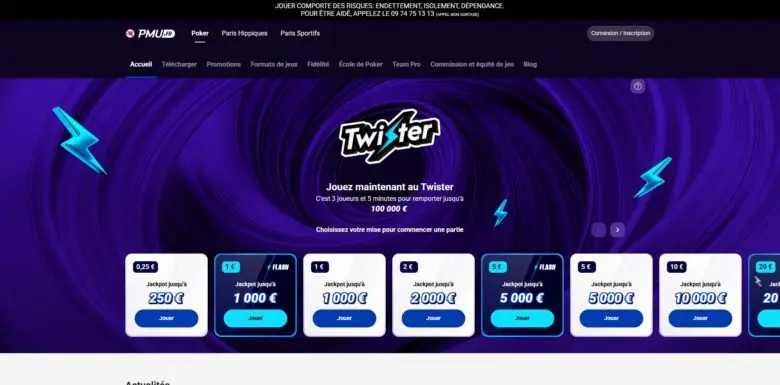 PMU Poker main page