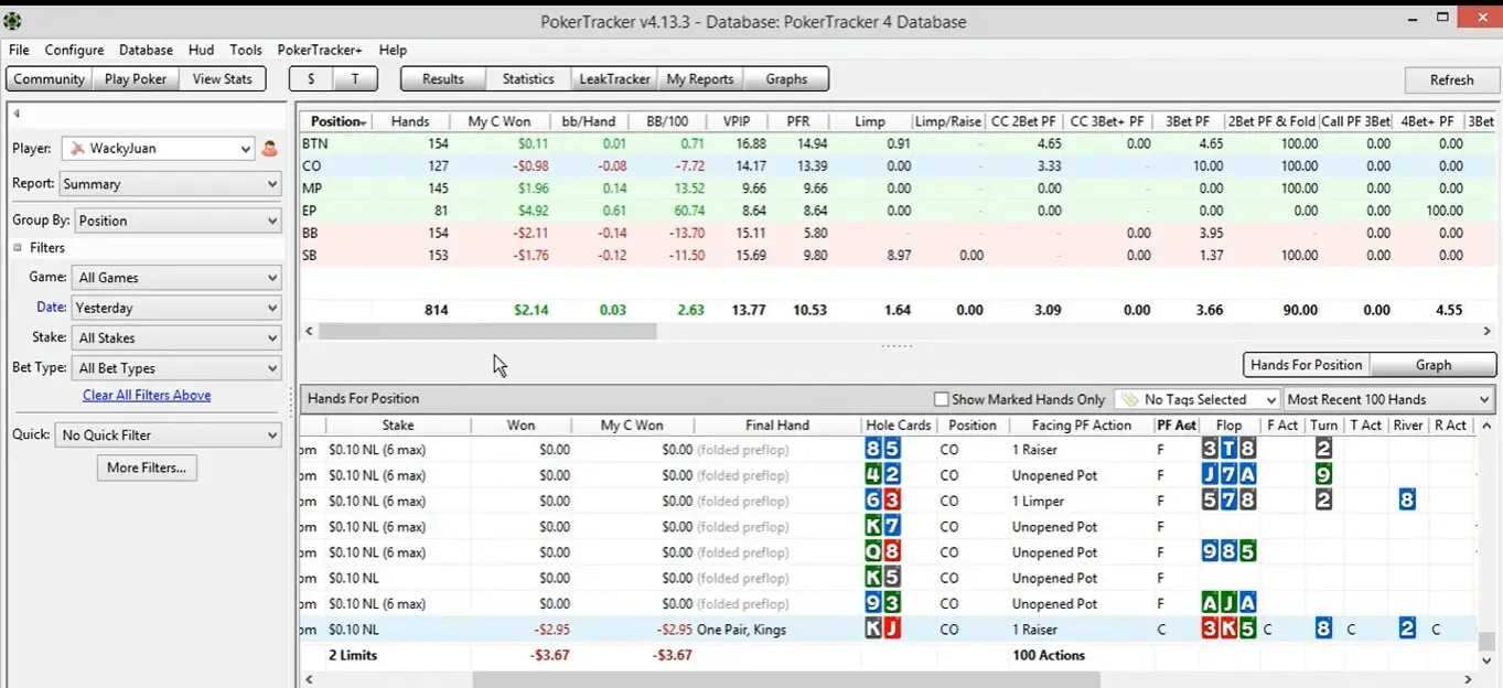 Poker Tracker 4 Detailed Filtering Options
