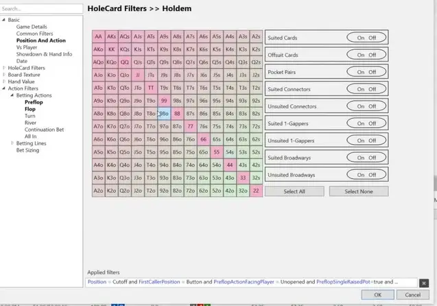 Holdem Manager 3 Custom Filters