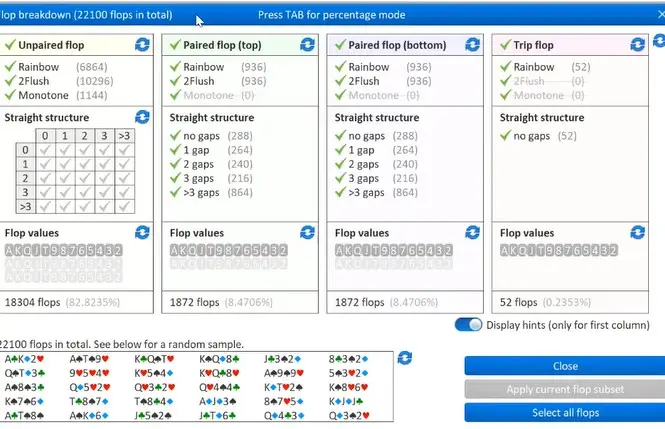 Flopzilla Pro Flop Type Analysis