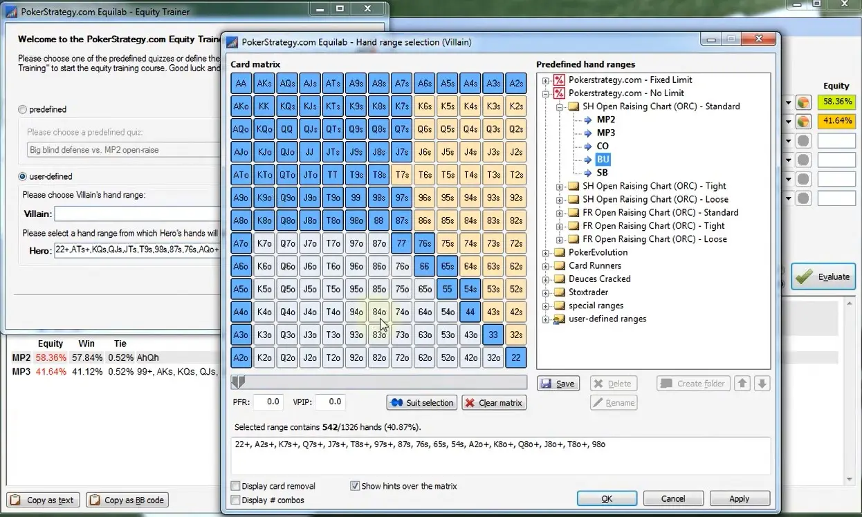 Equilab Opponent Ranges