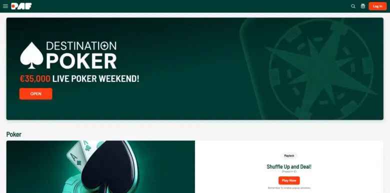 Paf Poker official website