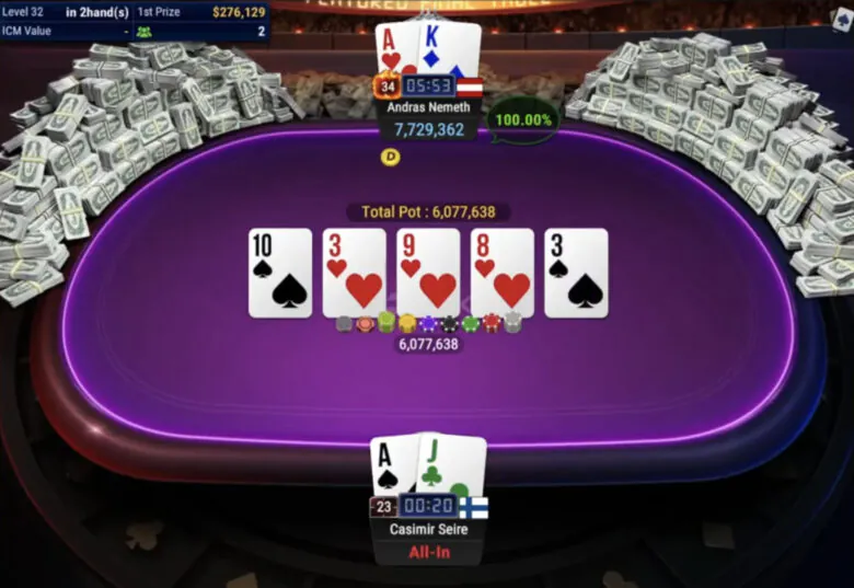 Nemeth defeated Seire HU GGMillion$