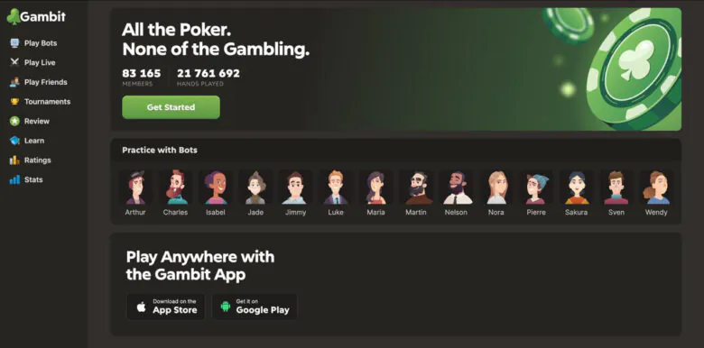 Gambit.com Main Page
