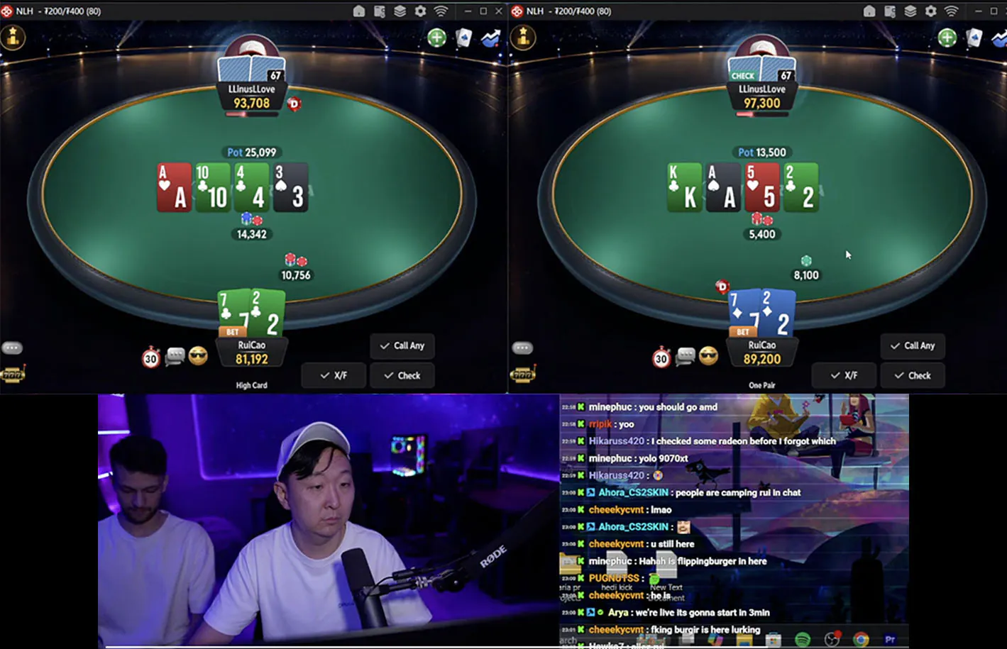 CoinPoker Rui Cao vs LlinusLlove
