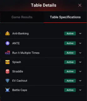 CoinPoker Table Details