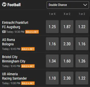 Double chance soccer games