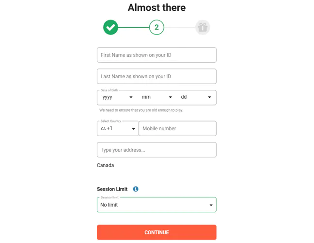 Continue with your registration