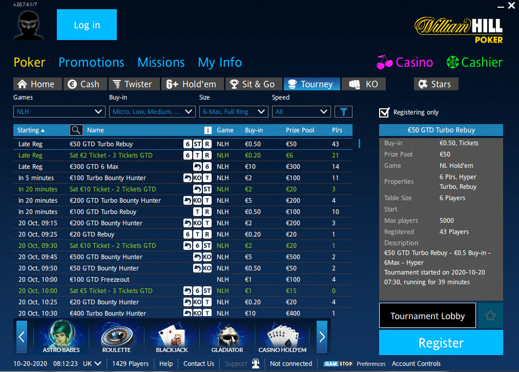William Hill Poker Tournaments Schedule