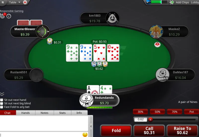PokerStars MI cash table