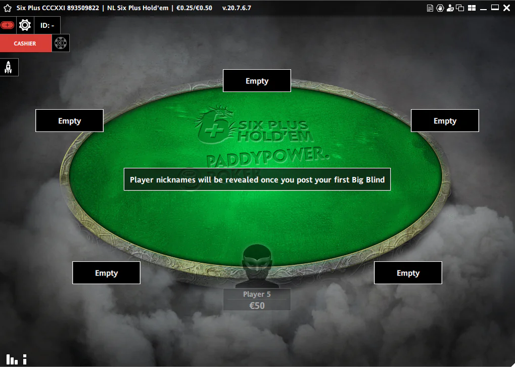 Paddy Power Six Plus Cash Poker Table