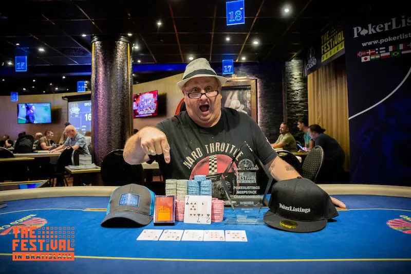 JJ Hazan, the winner of the biggest side event, PokerListings Deepstack