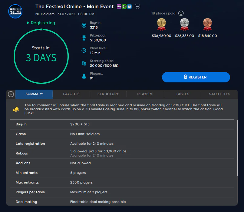 Structure Main Event