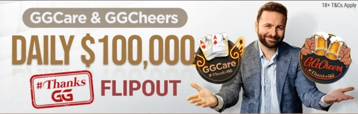 GGCare & GGCheers Promo at GGPoker – A Daily $100K Flipout Ticket Could Be Yours