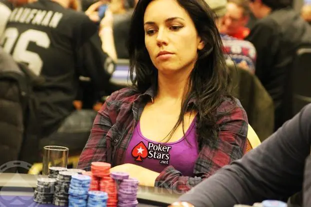 Liv Boeree playing poker.