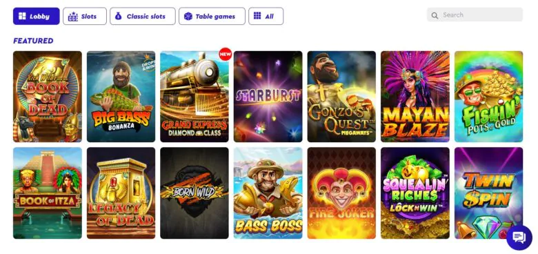 HighBet Casino games lobby