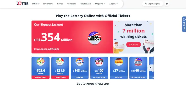 theLotter homepage on desktop