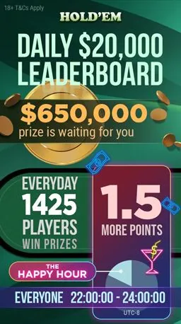 GGPoker. Daily $20,000 leaderboard.