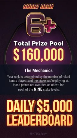 GGpoker Short Deck Daily $5000 Leaderboard.