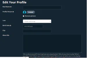 Replay Poker Edit Your Profile Menu