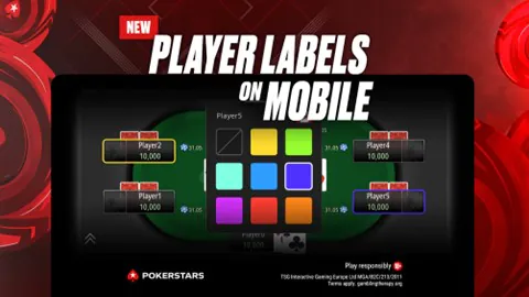 PokerStars player labels on mobile.