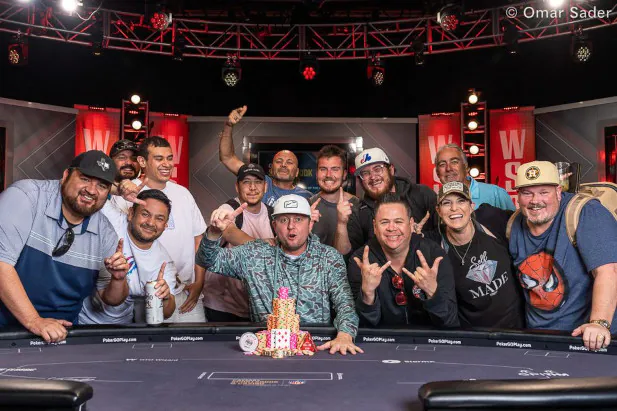 Braxton Dunaway, Winner of Event #39: $1,500 MONSTER STACK No-Limit Hold'em for $1,162,681, pictured after win with his rail