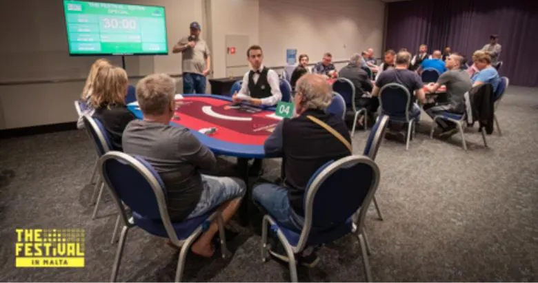 "Franke" at the microphone about to get the Sviten Special Tournament Started, May 2023, Malta