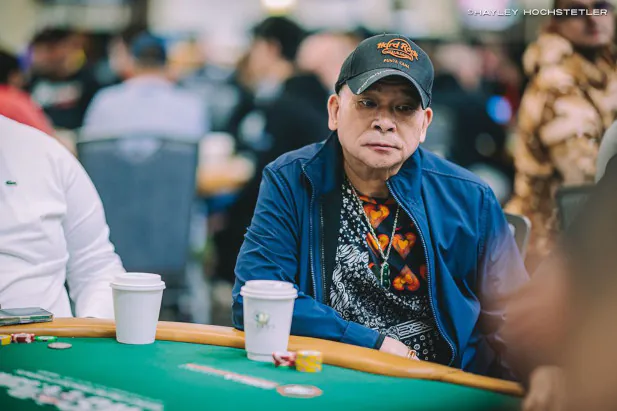 Johnny Chan playing WSOP ME 2023. Photo by Hayley Hochsteler.