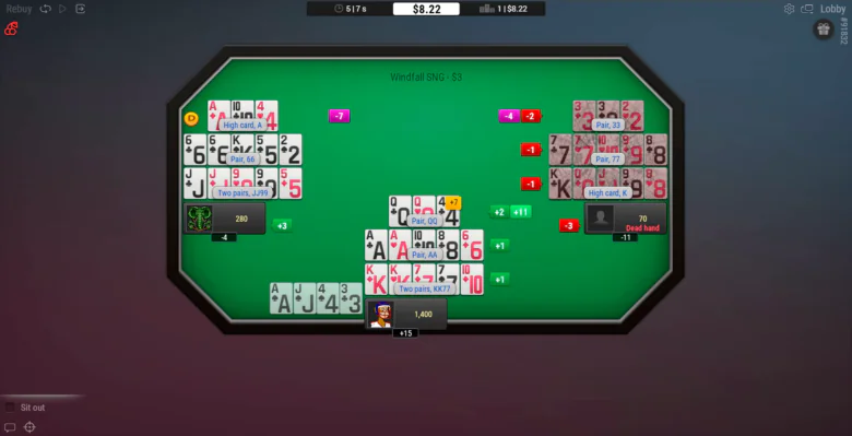 BetOnline OFC Poker Table